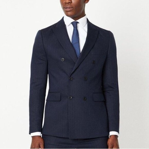 SOLD BURTON LONDON Men’s Double Breasted Blazer Size 36 - Picture 1 of 8